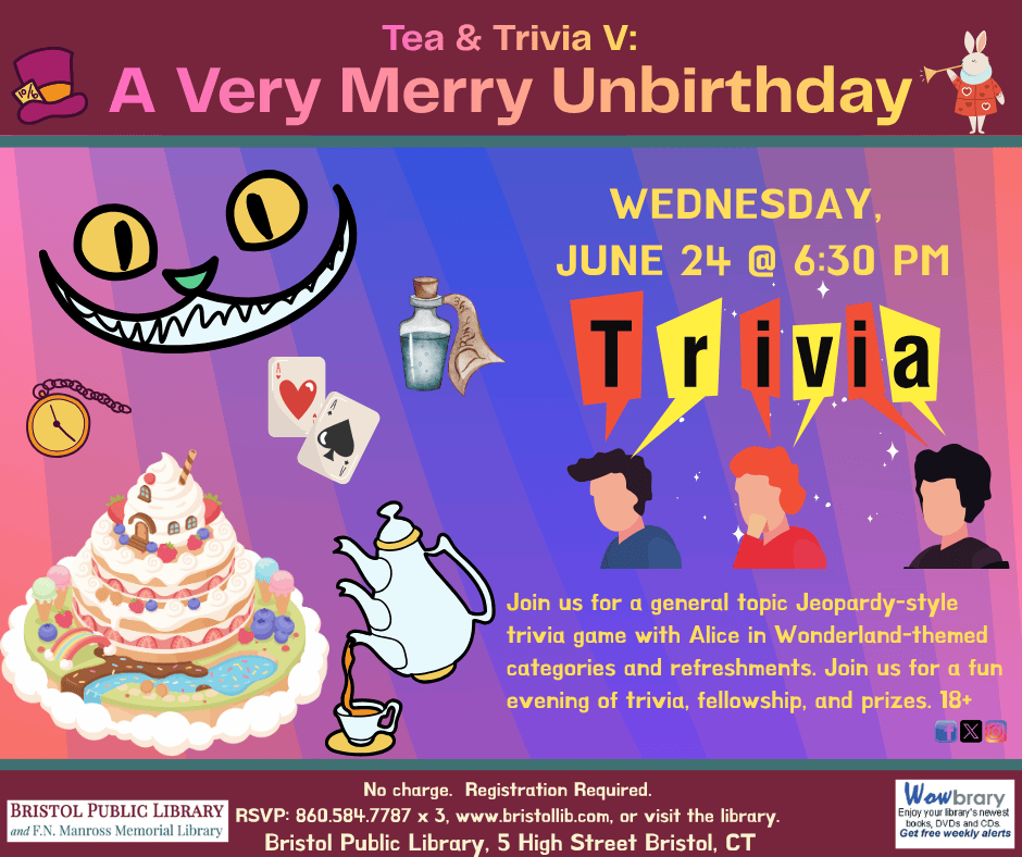 Share this event Tea & Trivia V: A Very Merry Unbirthday! thumbnail