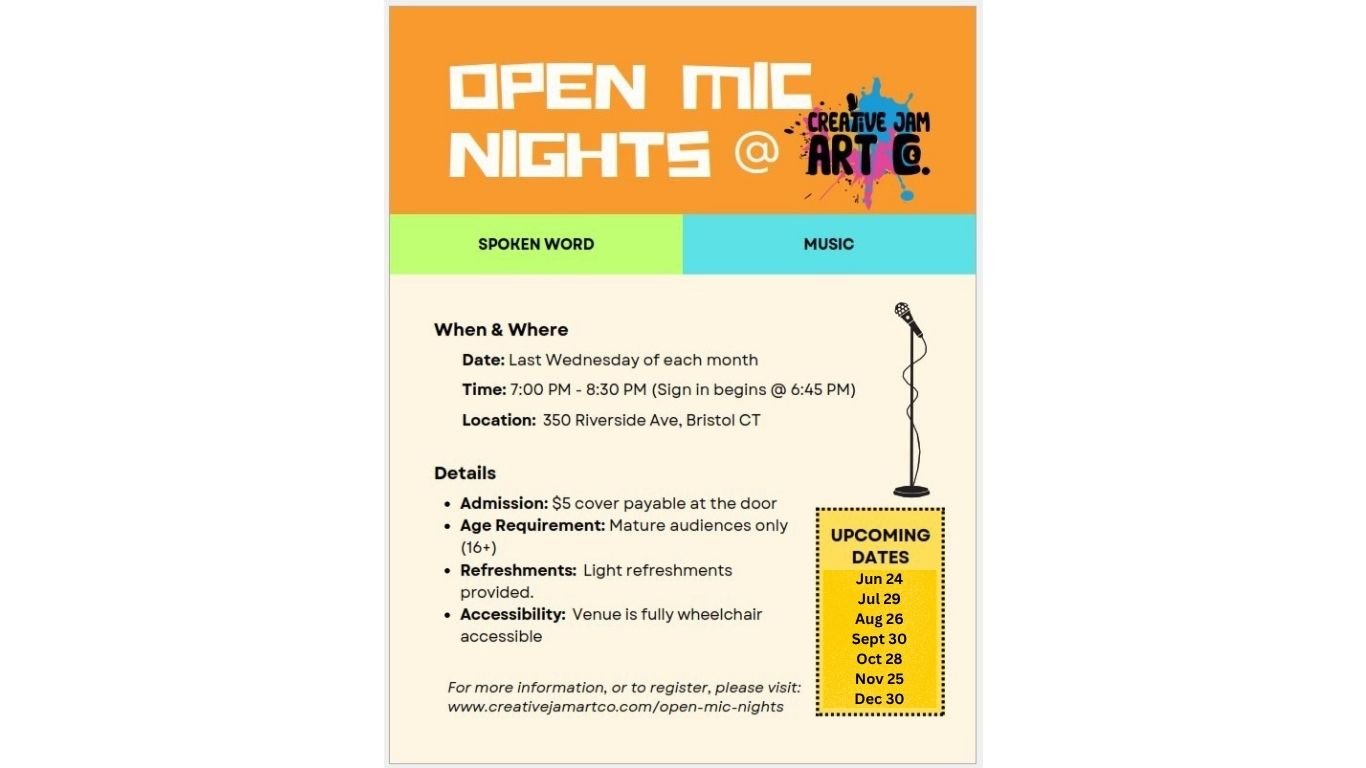 Open Mic Nights @ Creative Jam Art Co. thumbnail