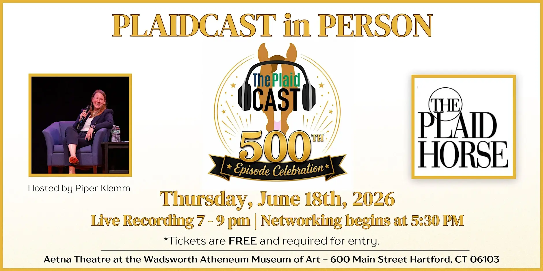 Equestrian Podcast: Plaidcast in Person at the Wadsworth Atheneum Museum of Art event photo