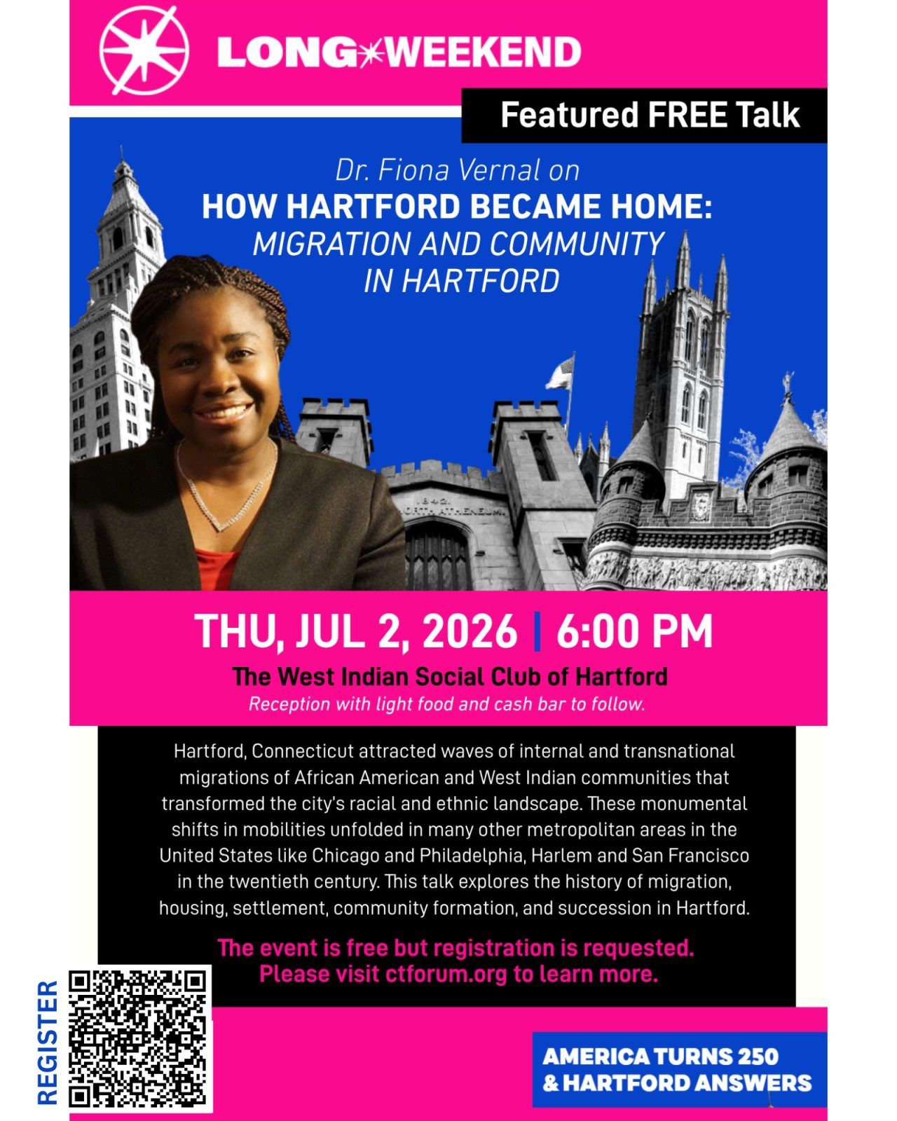 3PE - LONG WEEKEND - Dr. Fiona Vernal on How Hartford Became Home: Migration and Community in Hartford thumbnail